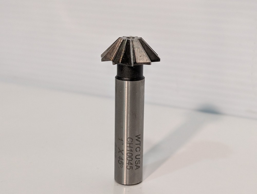 Whitney Tool CH10045 Single Angle Chamfer Milling Cutter, 1" x 45 Degrees