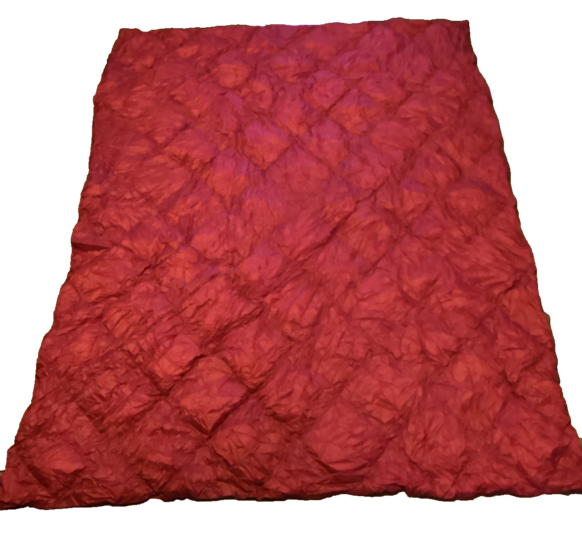 32 Degrees Heat Packable Down Blanket 50" x 63" Red Puffer Camping Travel