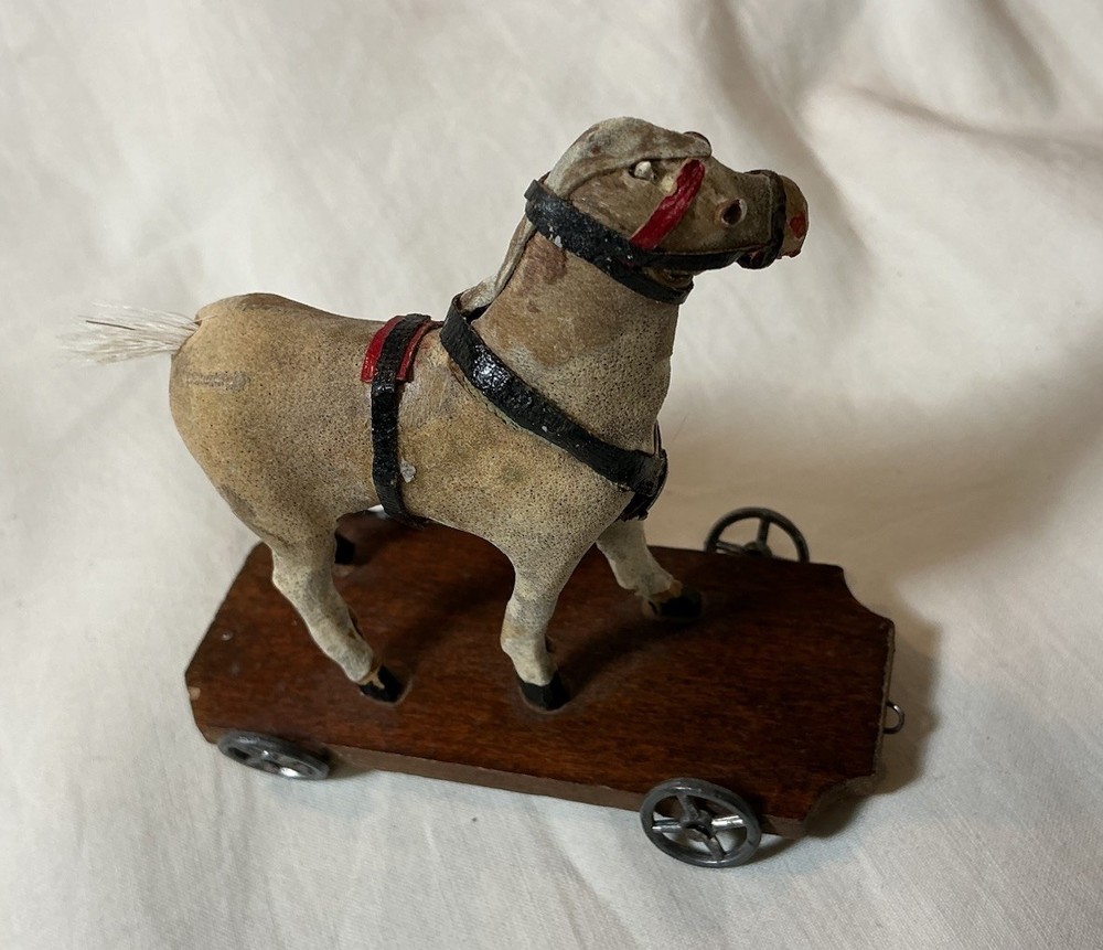 Antique Vintage Miniature Horse Pull Toy