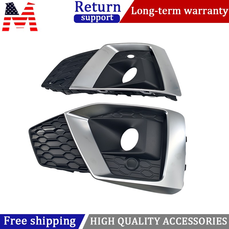 Left+Right Side Front Bumper Fog Light Cover For Audi A5 2020-2023