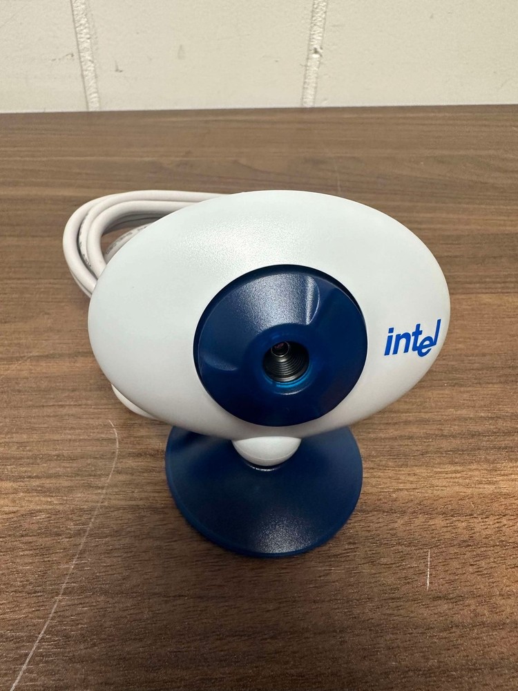 Intel CS110 Wired Webcam White And Blue USB Very Good