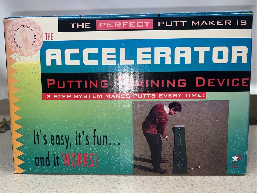 The Accelerator Golf Putting Training Device Practice Mat with 3-Step System