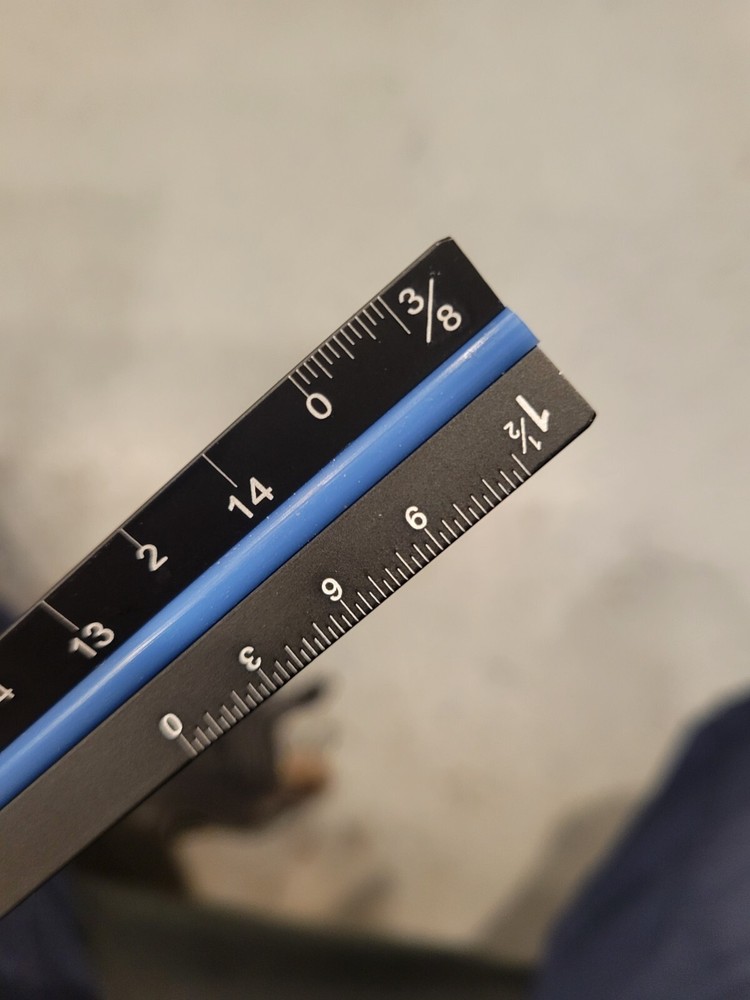 Architectural Scale, 12" Aluminum color coded Triangular Ruler Engineers Rule