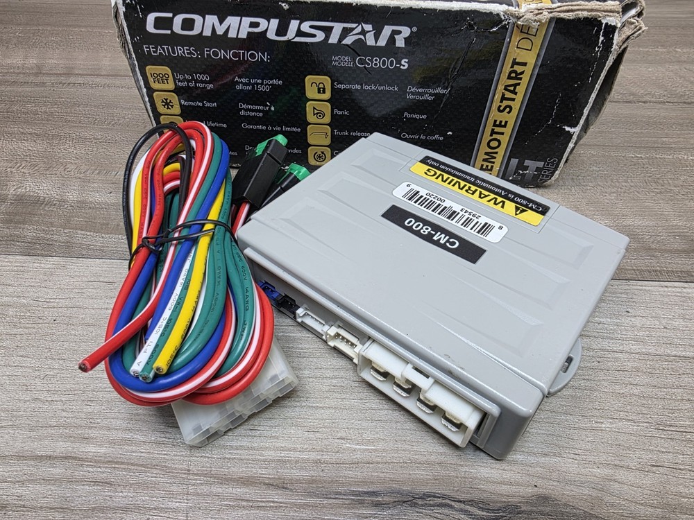 Compustar Car CM800-S Main Unit Brain & Harness Remote Start Keyless Entry Alarm