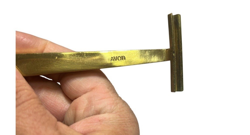 Vintage AVON Personalized SOLID BRASS Shaving Razor 1984 Durable “RWS” READ