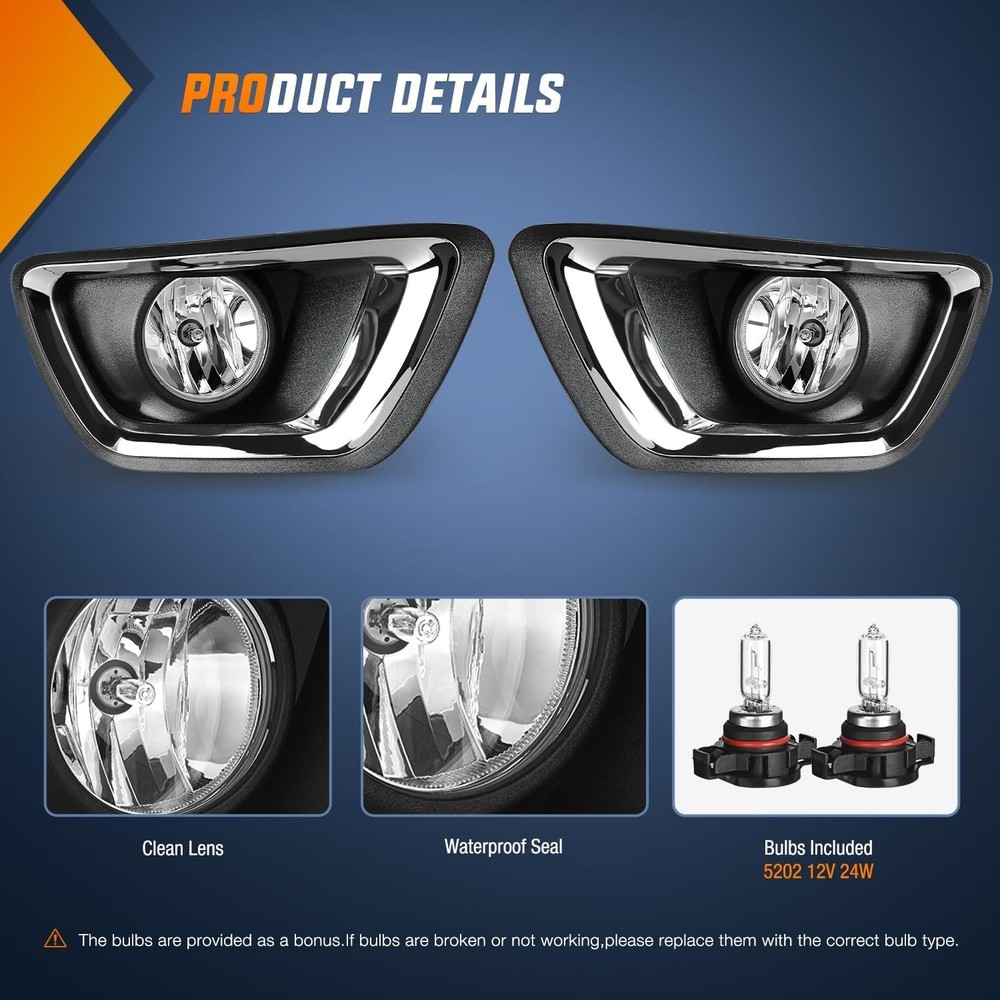 Fog Light Assembly Compatible with 2015 2016 2017 2018 2019 2020 Chevy Colorado