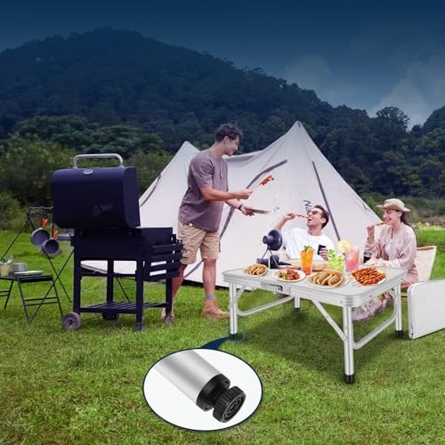 Small Camping Table with Mesh Layer, Portable Tables Folding, Aluminum