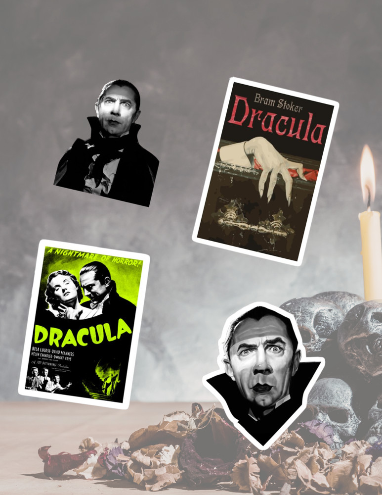 Dracula Classic Horror Monsters 4pc Sticker Pack
