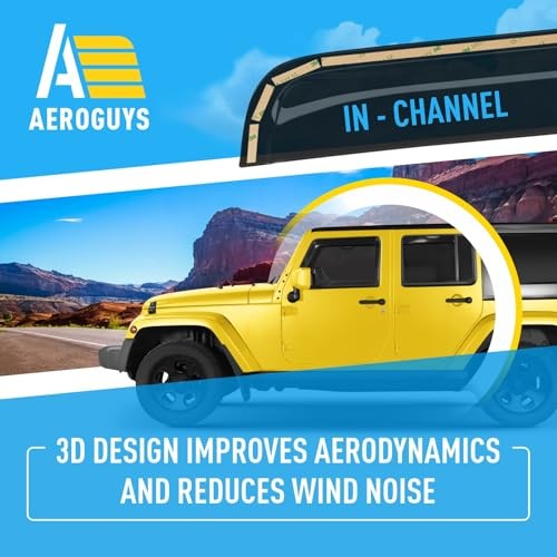 Extra Durable Window Deflectors in-Channel Window For Jeep Wrangler 07-18 JK