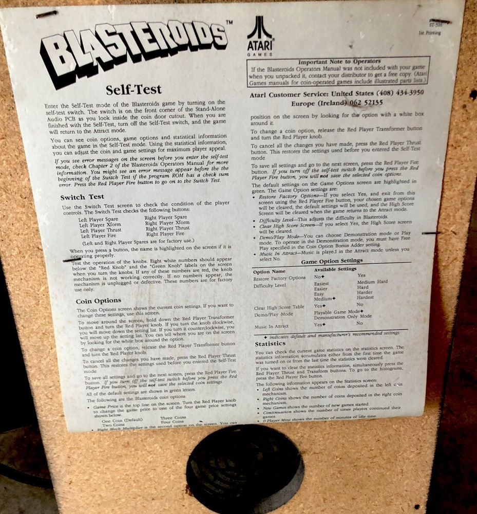 BLASTEROIDS Asteroid Arcade Machine by Atari (Great Condition) *RARE*