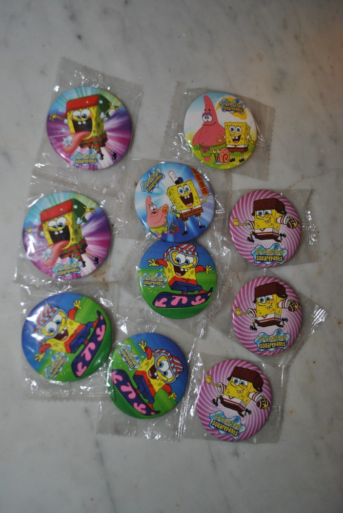 13 different SpongeBob SquarePants Button Pins Nickelodeon Patrick Gary 1 3/4"