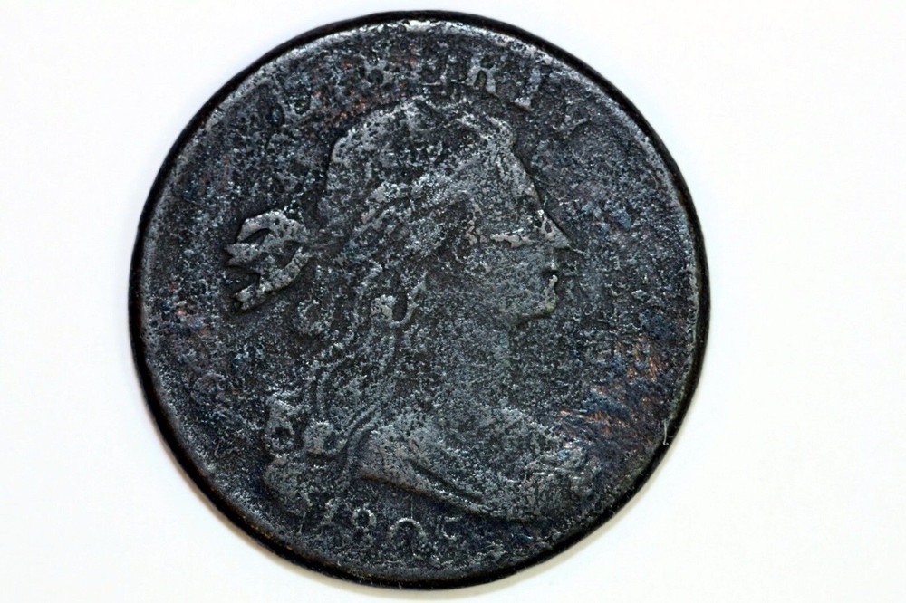 Damaged NET Fine 1805 Better Date Draped Bust Large Cent (TAN068)