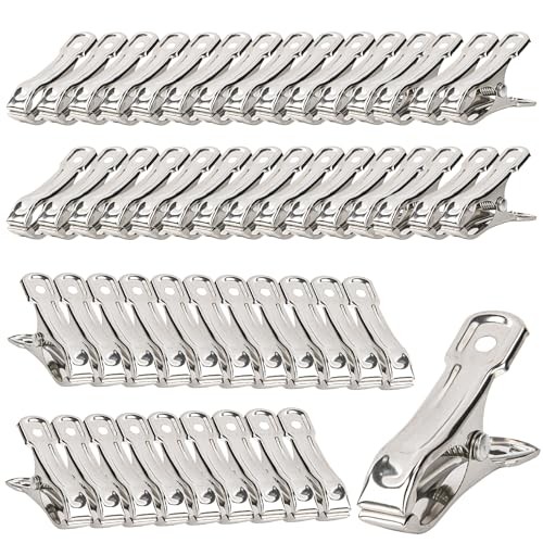 50 PCS Garden Clips - Stainless Steel Greenhouse Clamps,Grip Strong Heavy Duty