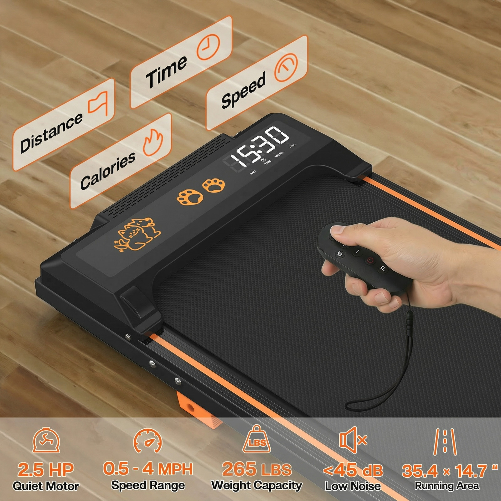 2 in 1 Dog Treadmill for Small Medium Dogs Pet Running Machine w/ Remote Incline