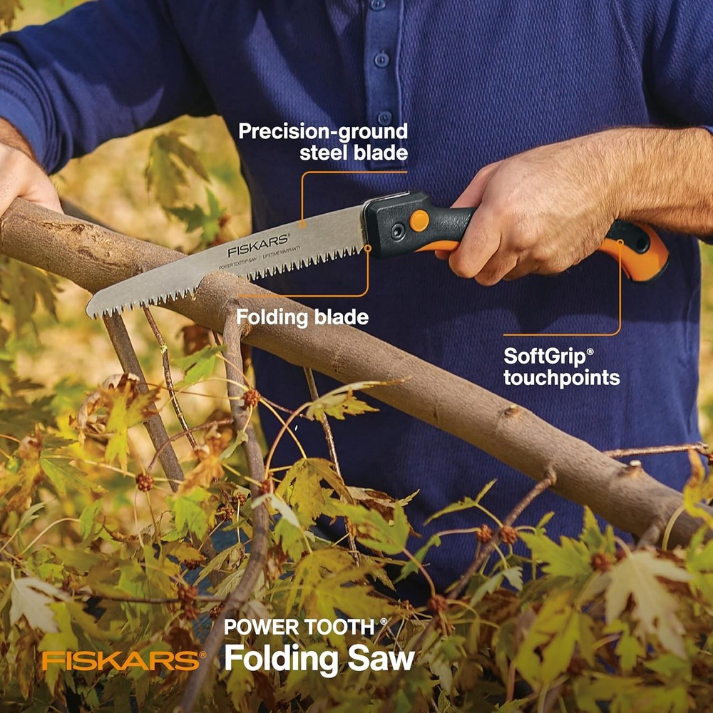 Fiskars Hand Saw, Folding Saw with Dual Position Locking