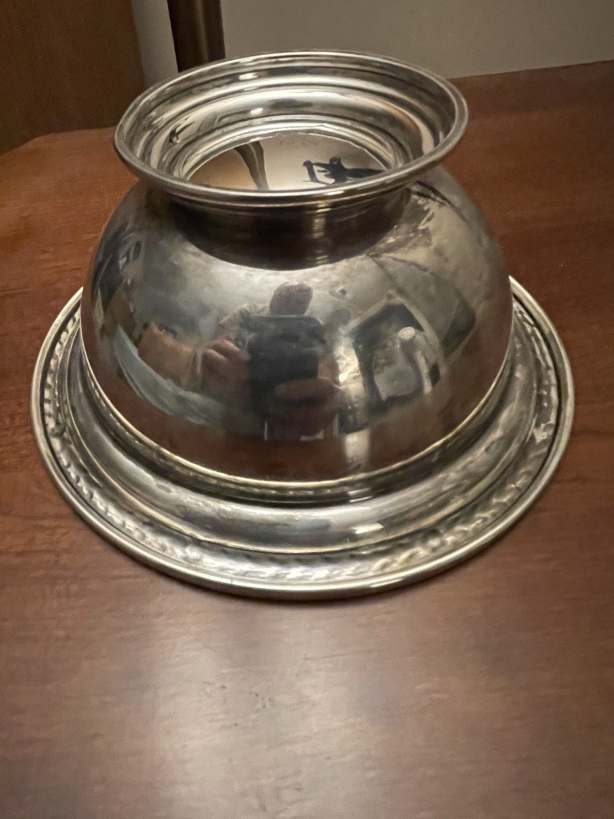 Vintage International Sterling 114 Grams Silver Footed Bowl Dish Rim Decoration