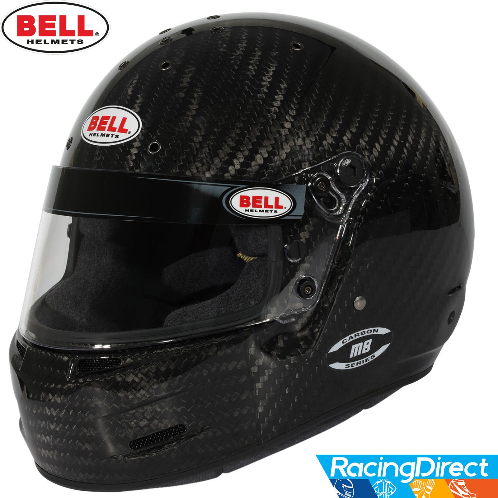 Bell - M8 Ultra Carbon SA2025 Auto Racing Helmet - Snell Carbon Fiber Helmet