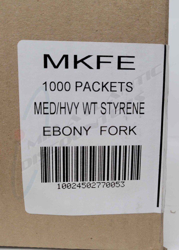 Approximately 950 Pactiv Corp MKFE Individually Wrapped Styrene Fork Black