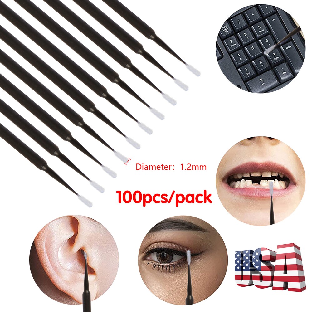 Dental Microbrush Disposable Applicators Tips Micro Brush size 1.2mm black SS
