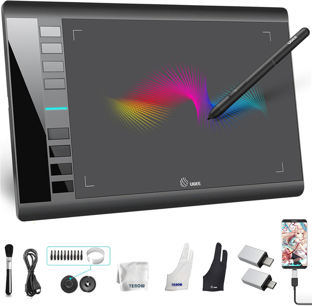 Drawing Tablet Graphics, M708 V2 Upgrade Pc&Computer&Android Device,10X6 Inch Ul
