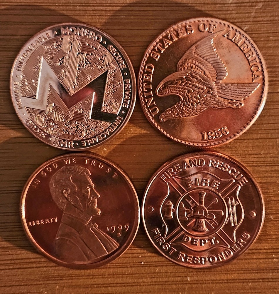4-1 oz Copper Rounds Miscellaneous