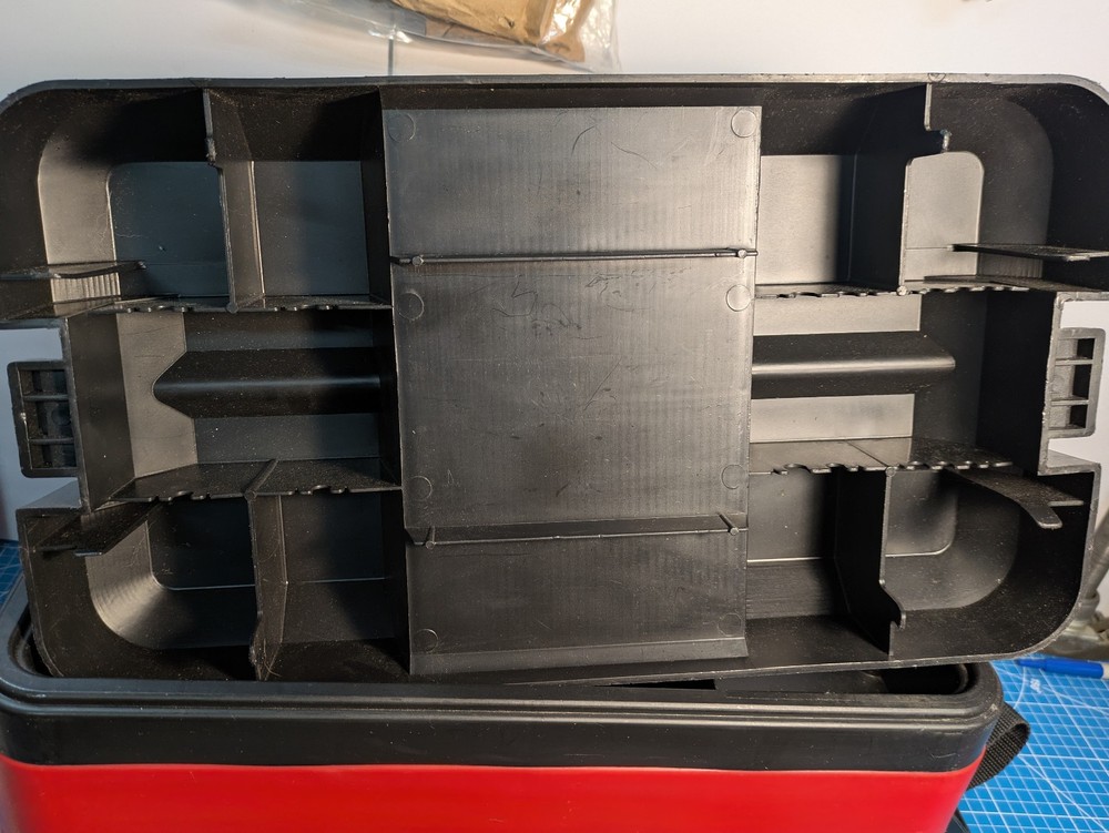 Snap On Tools 2 Tray Poly Toolbox KRW200R, Red & Black, With Removable Strap