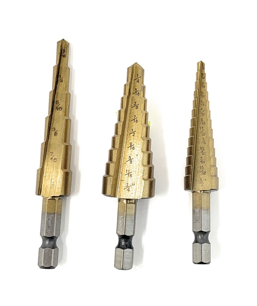 3 Pc  Step Drill Bits