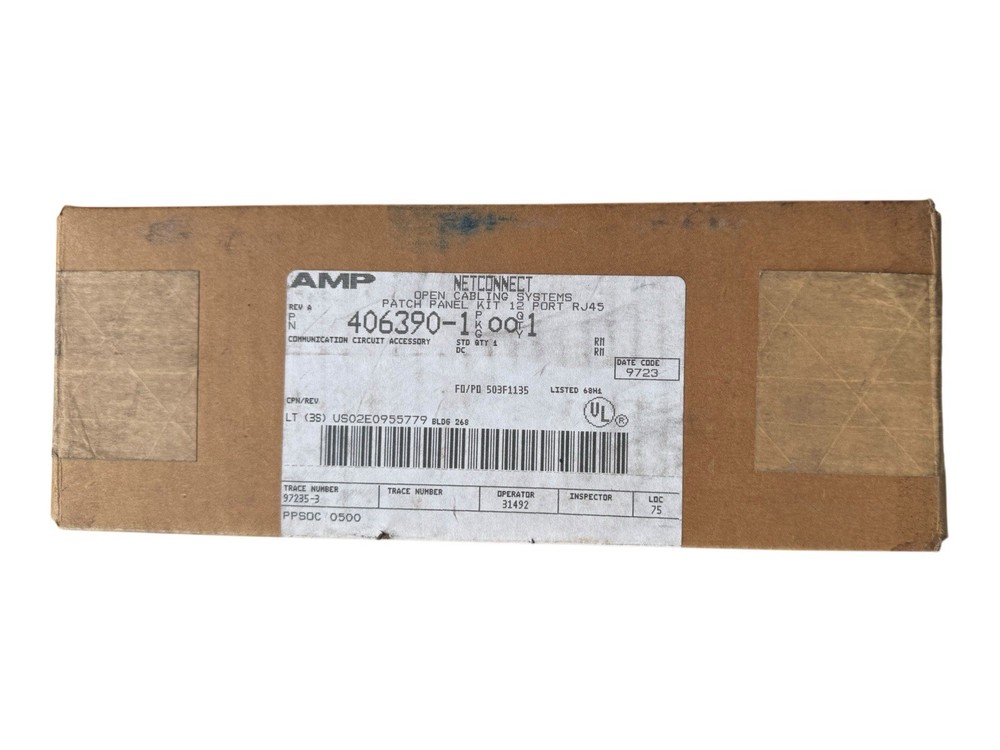 AMP Cat 5 Open Cabling Patch Panel Kit 12 Port RJ45