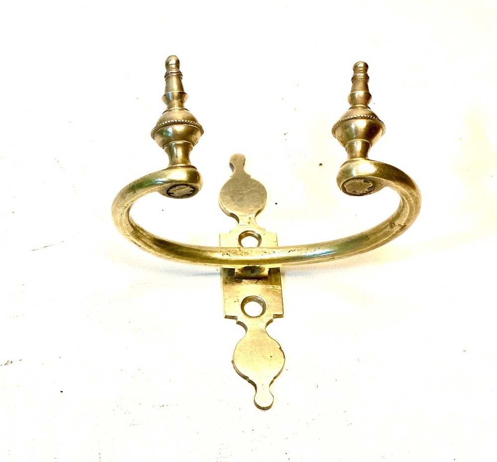 ANTIQUE DOUBLE FIREPLACE JAMB HOOK WITH FINIALS