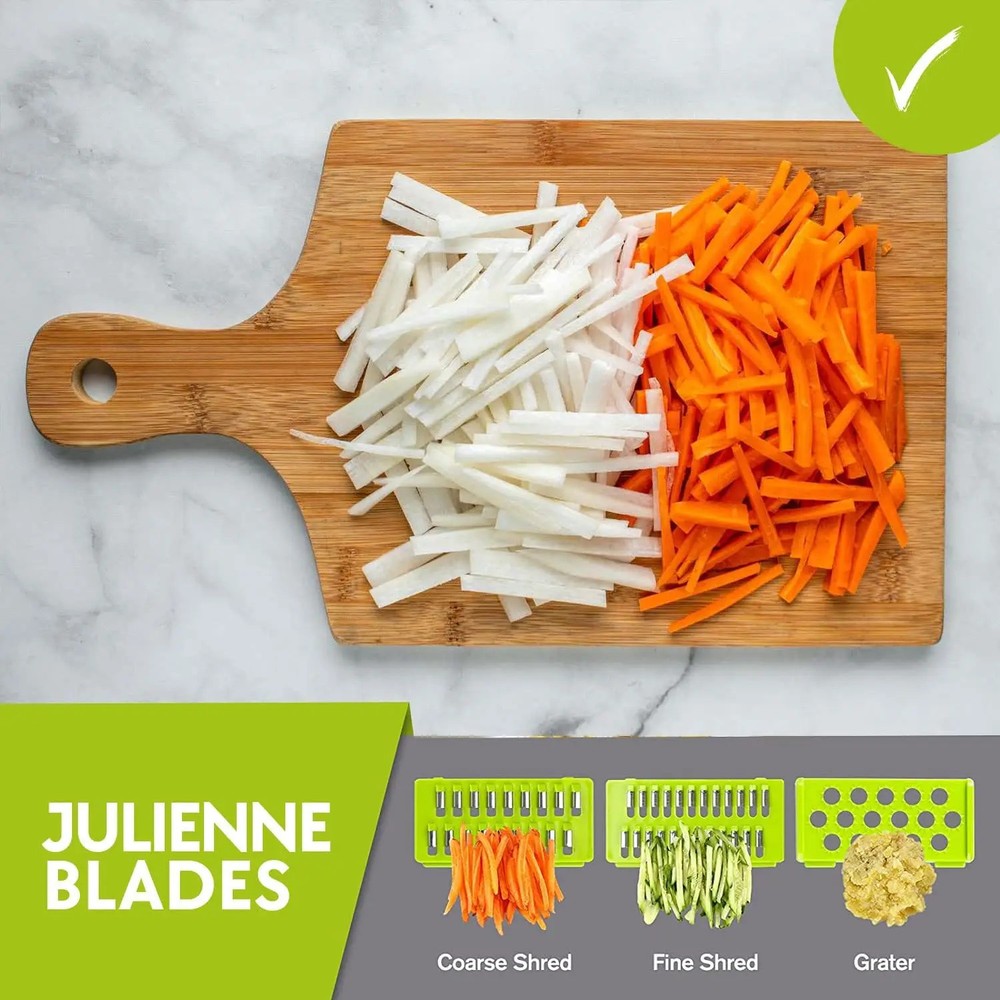 16-in-1 Mandoline Slicer – Avoid Injuries, Safe & Precise Kitchen Tool