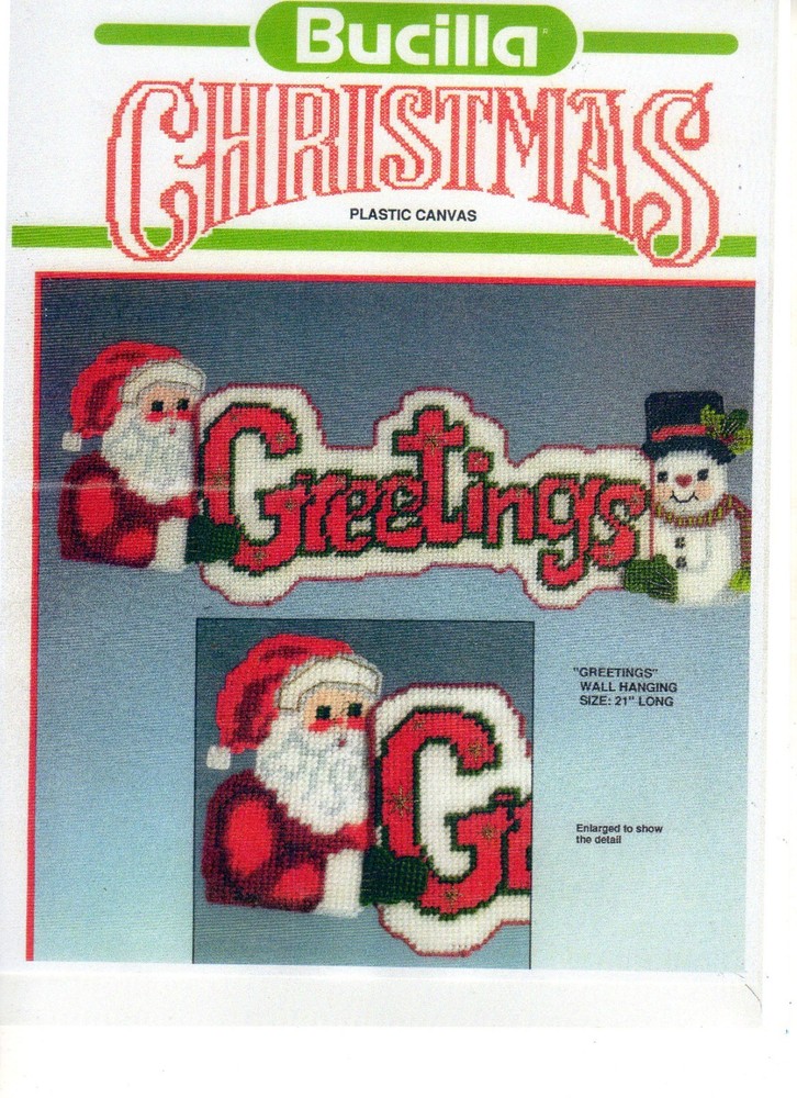 GREETINGS  WALL HANGING  7ct plastic canvas PATTERN (#TF0299)