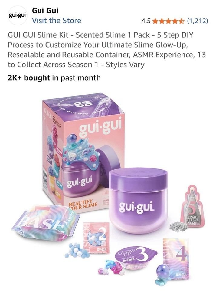 GUI GUI Slime Kit - Scented Slime 2 Pack - Resealable and Reusable Container