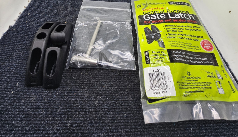 D&D Technologies TL01 T-Latch Action Gate Latch, Padlock Gravity Gate Latch