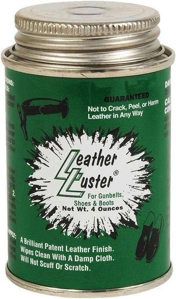 Leather Luster Black Military Polish High Gloss 4 oz for Boots Shoes Belts More