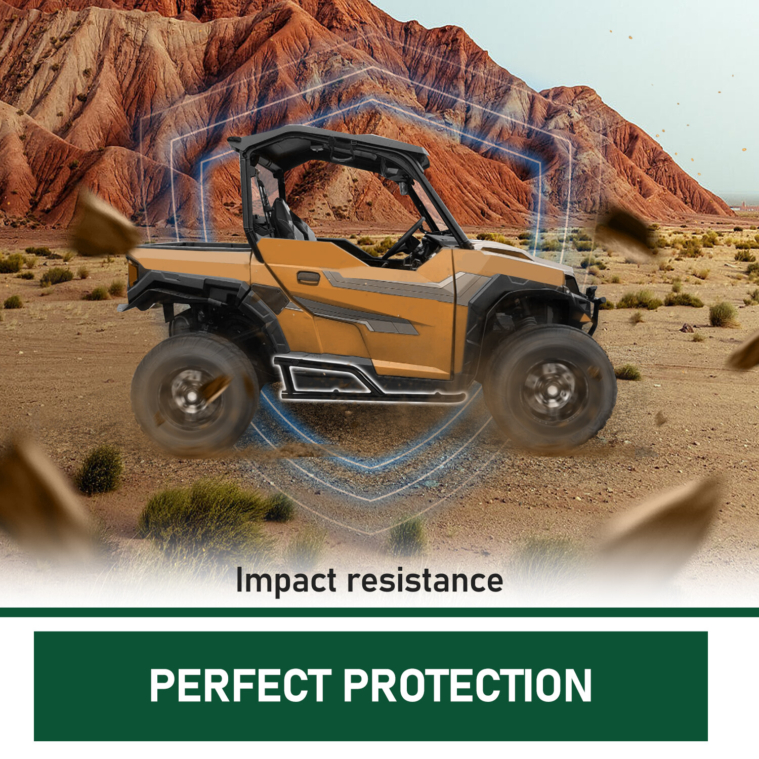 For Polaris General 1000 2016-2025 Steel Kick Out Nerf Bar Rock Sliders 2-Seat