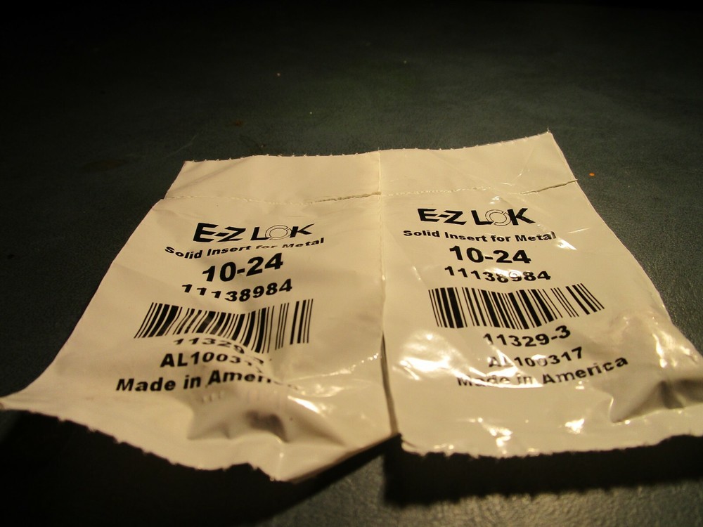 (4) #10-24 Carbon Steel Solid Insert For Metal