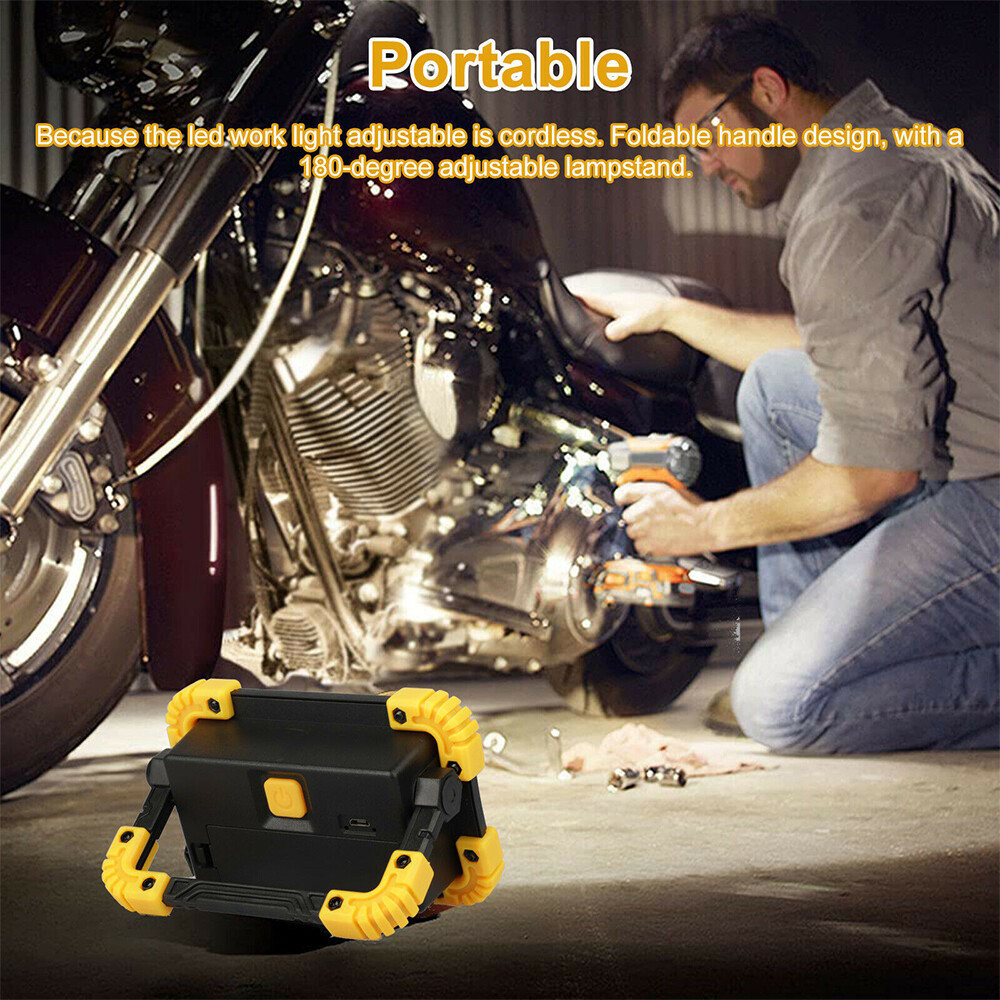 4Pcs LED COB Work Lights Spotlight Floodlight Rechargeable Emergency Flashlight