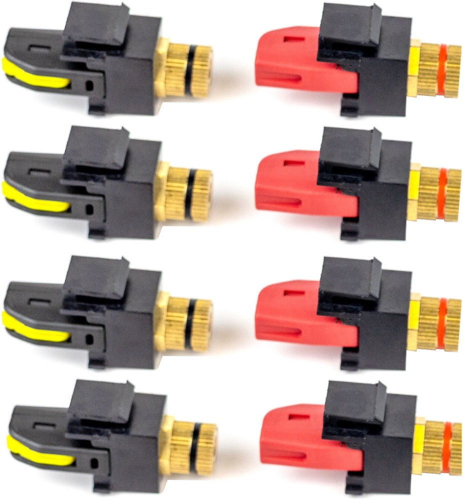Speaker Snap Keystone Binding Posts 4 Pairs / 8 Pieces -Black