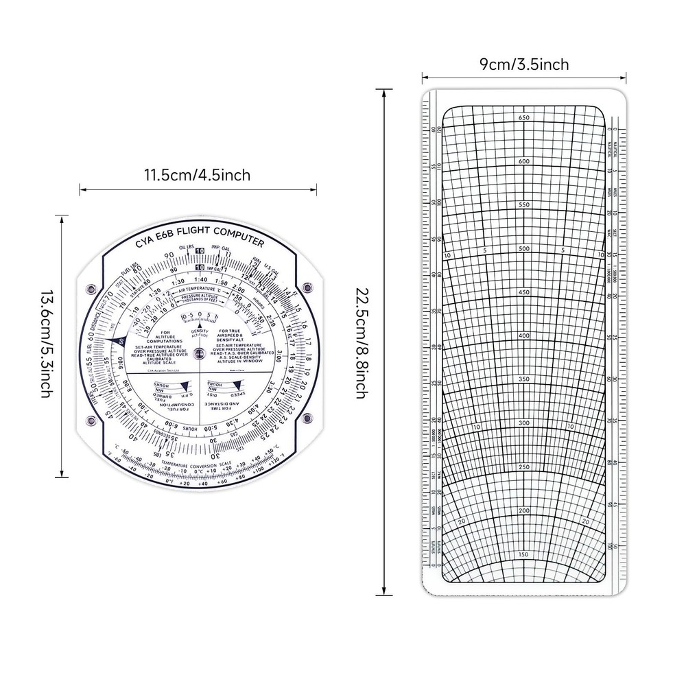CYA E6B Plastic Flight Computer, Upgrade Aviation Pilot Flight Computer Calcu...