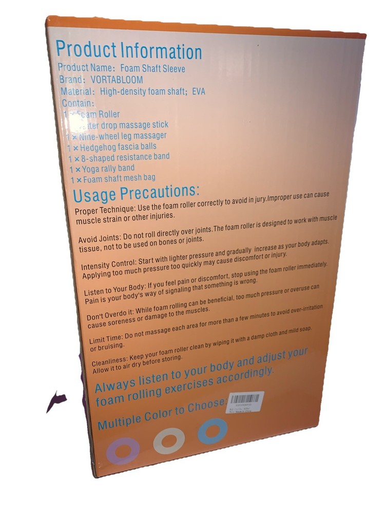 7 in 1 Foam Roller Set - Trigger Point Foam Back Roller, Muscle Roller Stick,