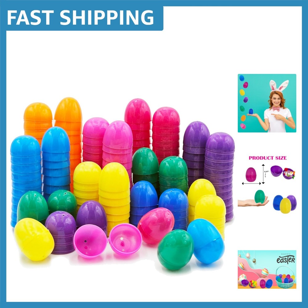 2.25" Plastic Fillable Easter Eggs with Hinge - Ideal for Every Festive Occasion
