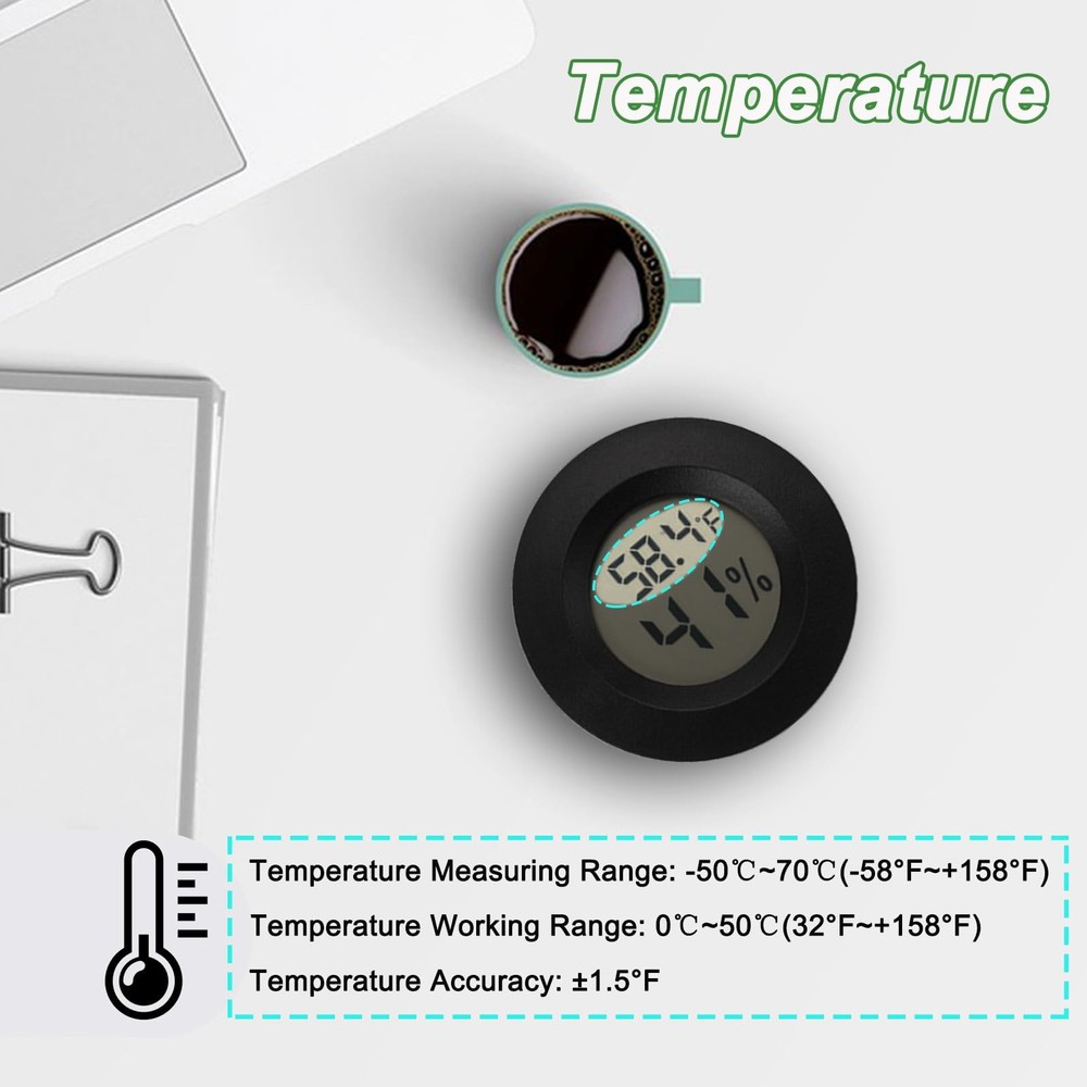 Mini Hygrometer Digital Thermometer Humidity Meter Black