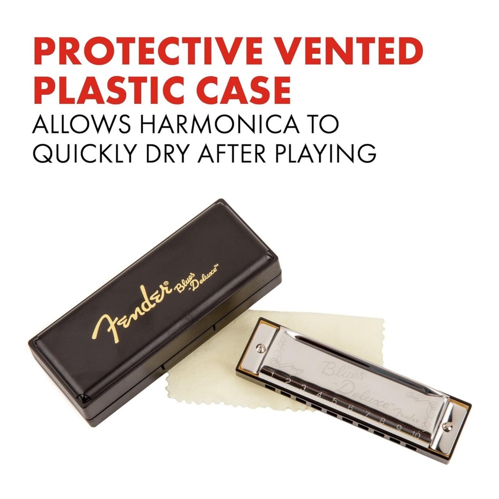 Fender Blues Deluxe Harmonica 7 Pack with Case (Keys C, G, A, D, F, E, B Flat)