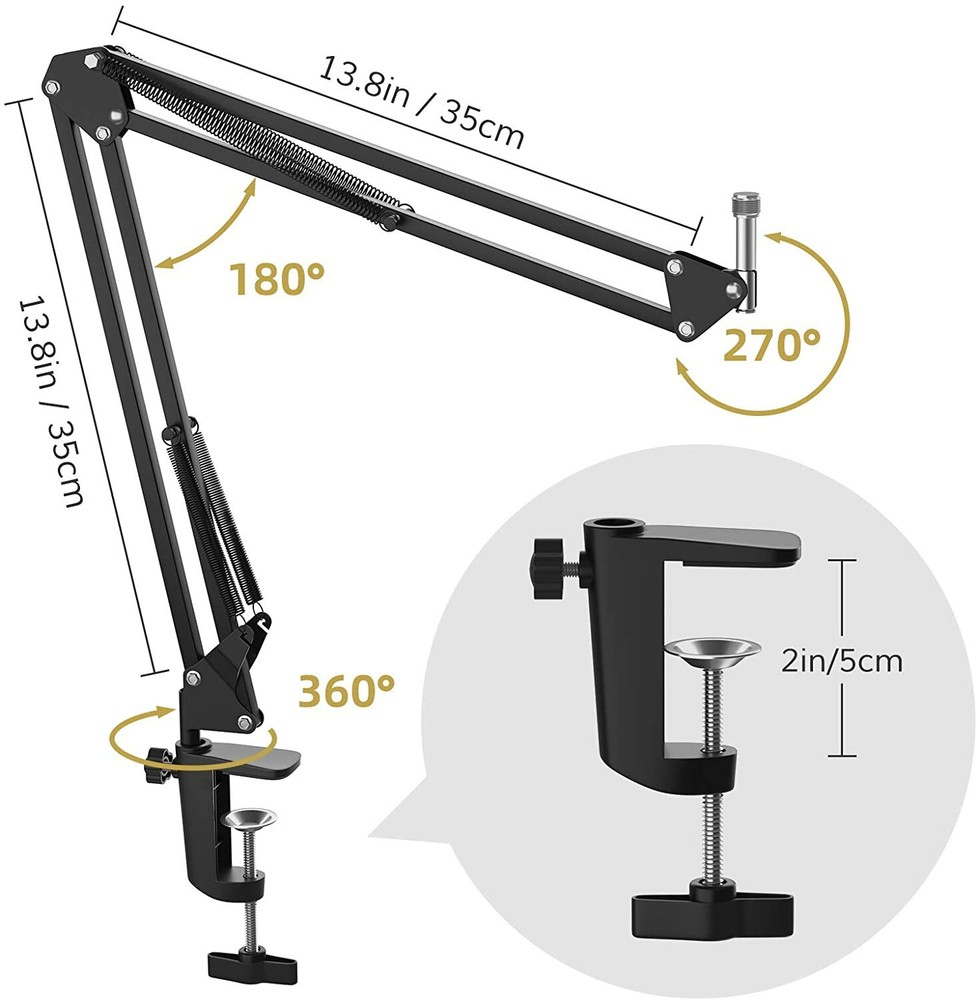 TONOR USB Microphone Kit Studio Mic Bundle with Adjustment Arm Stand