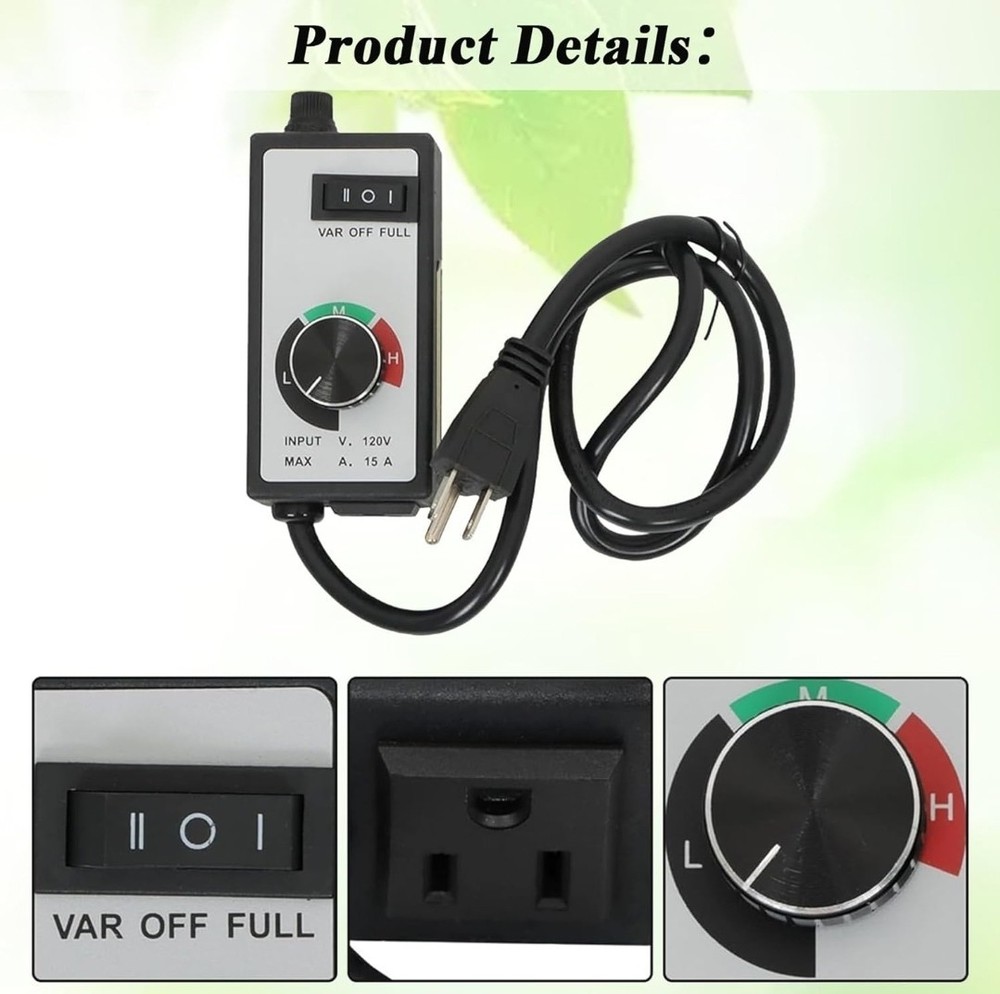 AC 120V Replacement for Router Fan Variable Speed Controller Electric Mo. Rheost