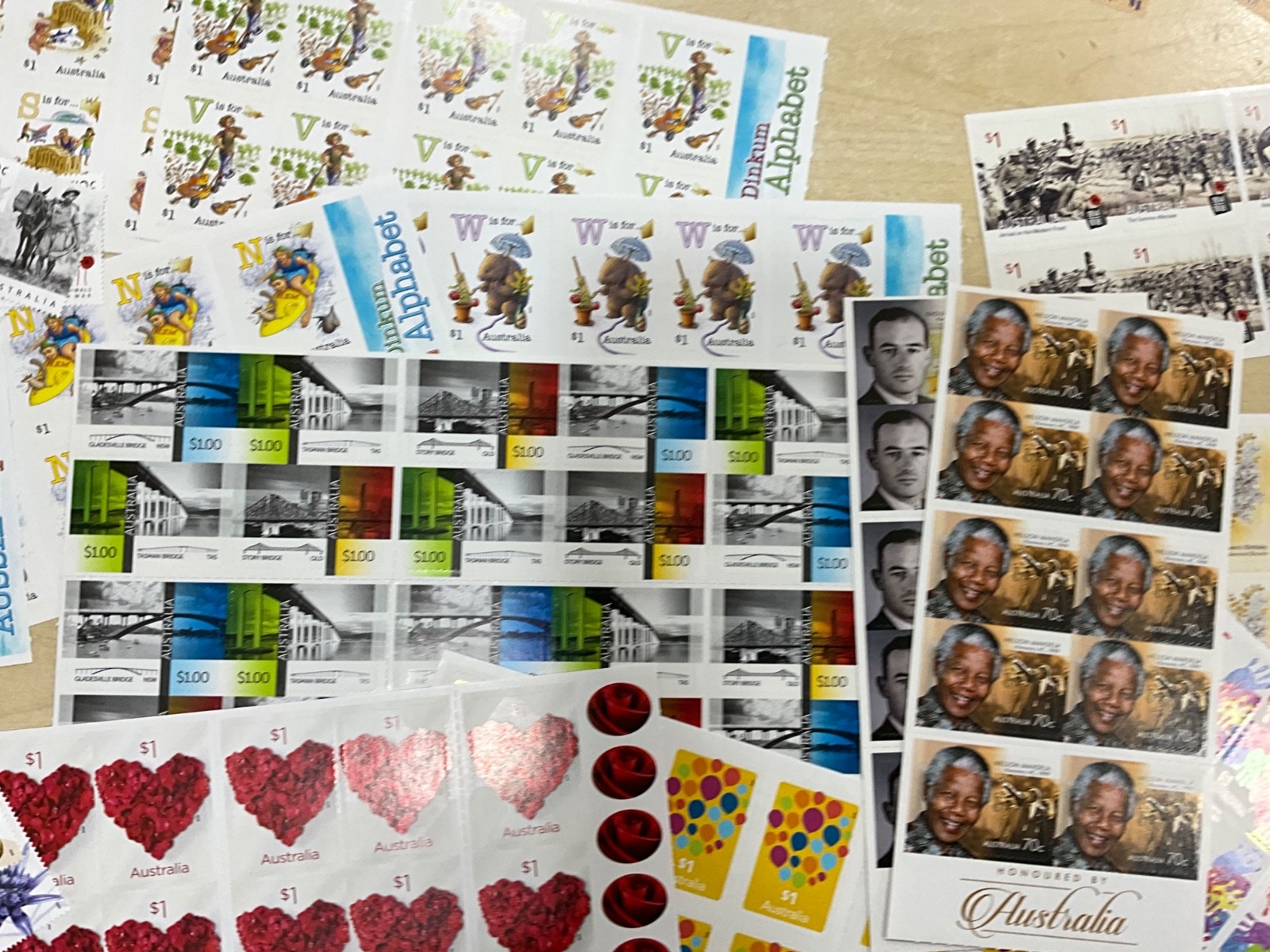 Australia stamps MNH modern Full Gum Face Value $1000+ xx132