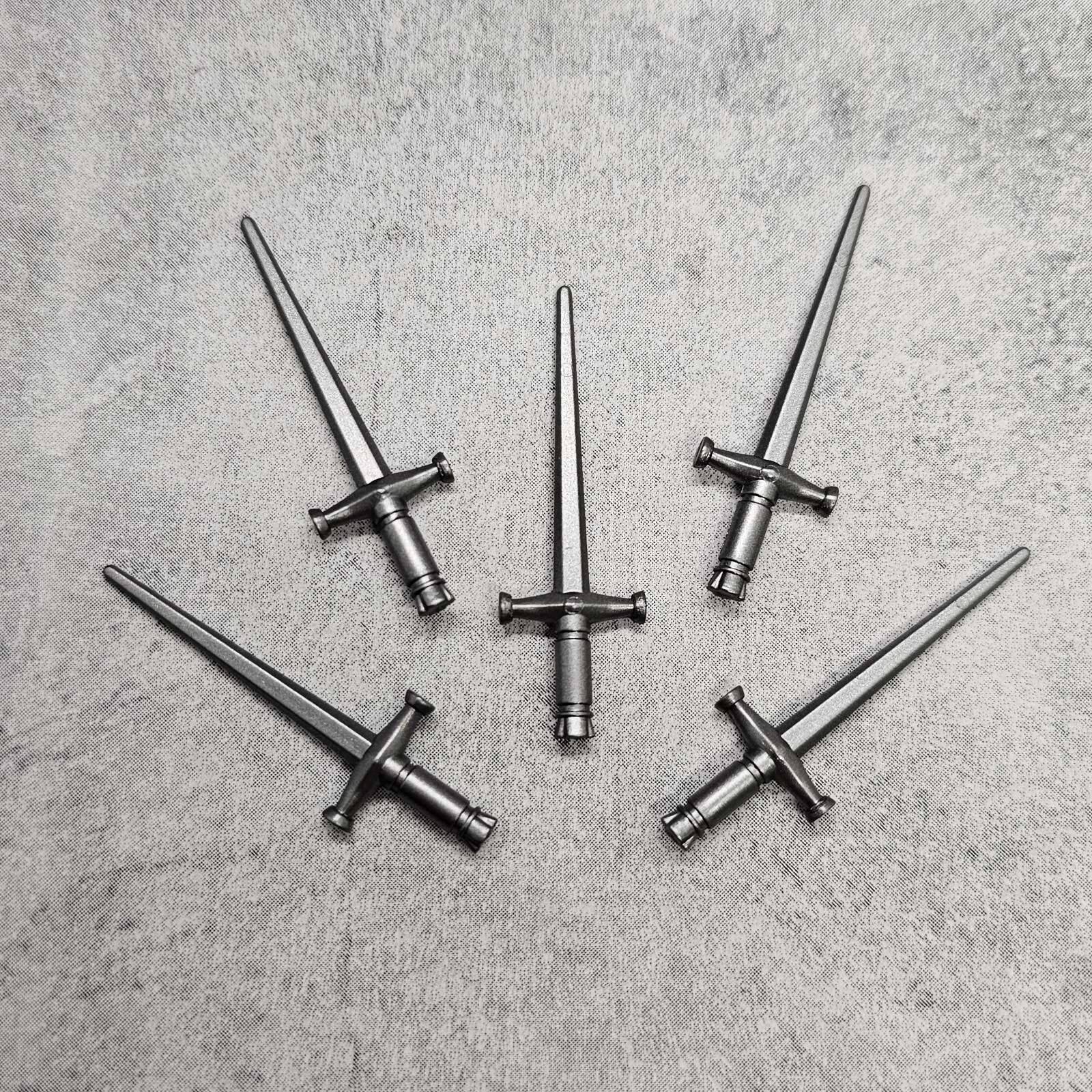 5pack Knight Sword Gray Blocks Weapons  for Minifigures ga5f039 Templar