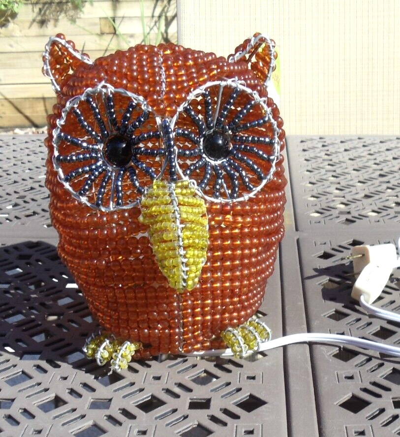 Beaded land: Owl nightlight