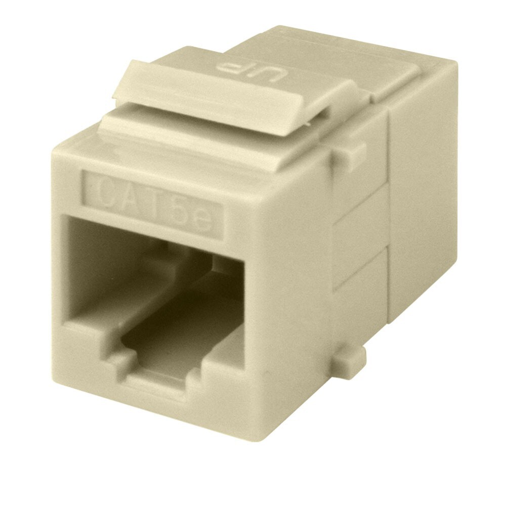 Construct Pro Cat5e Keystone Pass-Through Coupler Jack Insert (Ivory, 5-Pack)
