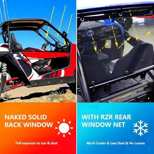 Window Net Roll Cage Mesh Net Guard Front Rear Right and Left Window Black